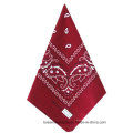 OEM Produce personnalisé Red Paisley Prited Cotton Bandana Big Mandkerchief